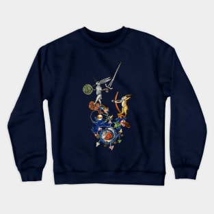 WEIRD MEDIEVAL BESTIARY Killer Rabbits With Sword and Bow Crewneck Sweatshirt